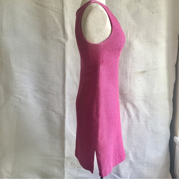 Vintage 90s S/M Barbie Dress Tailored 100% Silk Tweed Pink - Picture 7 of 9